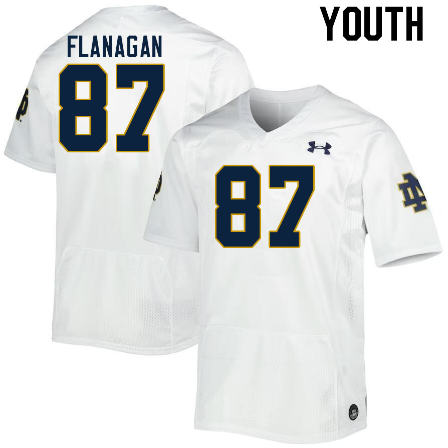Youth #87 Cooper Flanagan Notre Dame Fighting Irish College Football Jerseys Stitched Sale-White